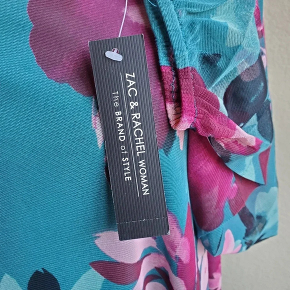 ZAC & RACHEL | Square Neck Mesh Top in Deep Lake sz 2X - Picture 5 of 8